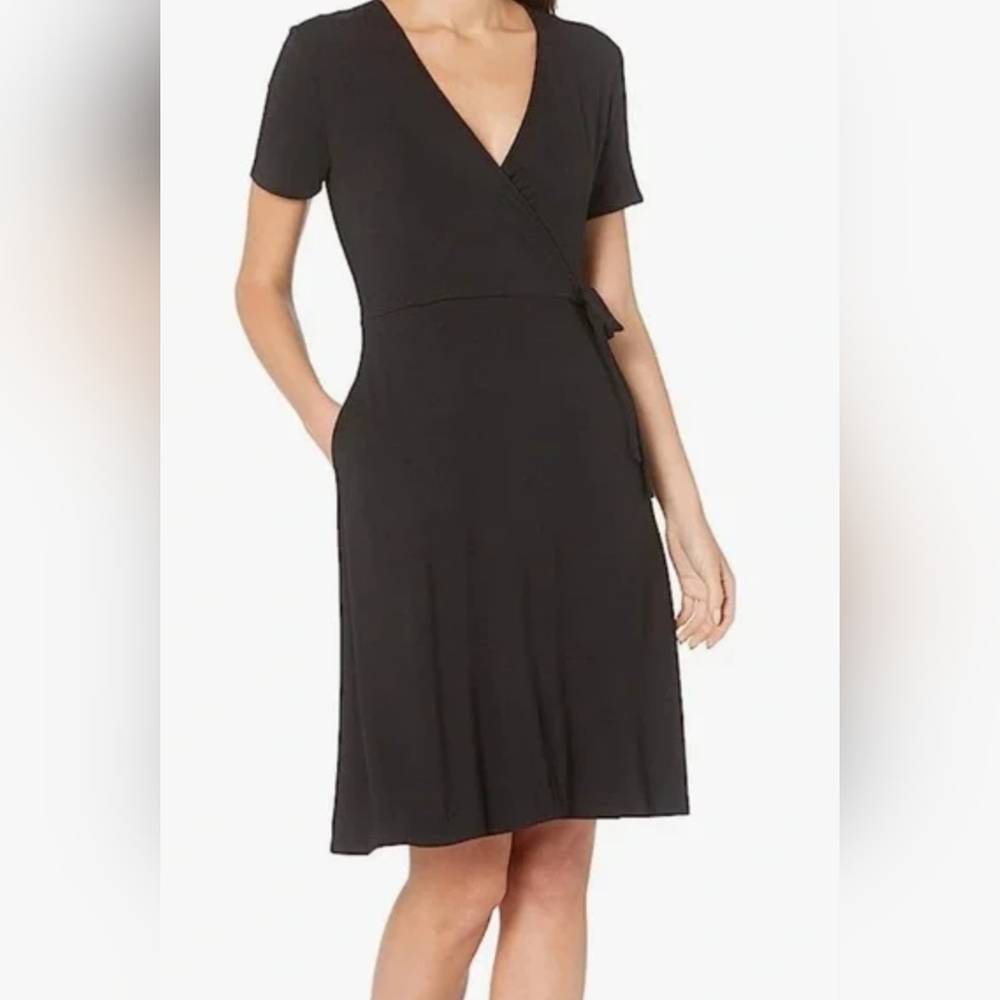 Attention Short Sleeve Wrap Dress